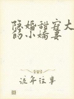 隐婚甜宠大财阀的小娇妻