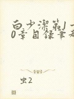 白少洁第1一40章目录笔趣阁