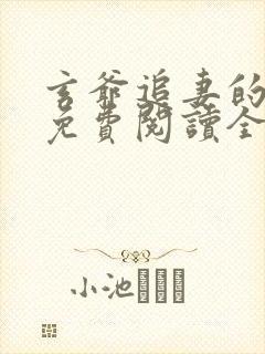 玄爷追妻的小说免费阅读全文