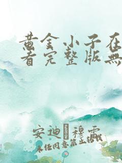 黄金小子在线观看完整版无删减高清