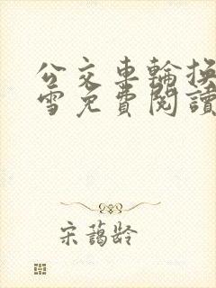 公交车轮换C程雪免费阅读