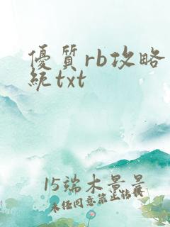 优质rb攻略系统txt