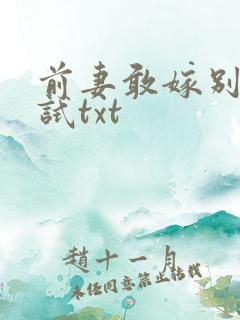 前妻敢嫁别人试试txt