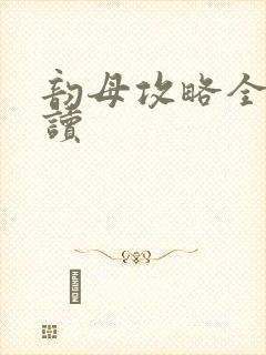 韵母攻略全文阅读