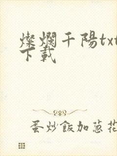 灿烂千阳txt下载