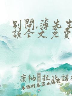 别闹,薄先生小说全文免费阅读