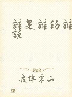 谁是谁的谁 小说