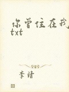 你曾住在我心上txt