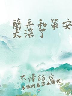 兰舟和策安肉 太深了