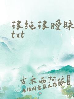 很纯很暧昧全集txt