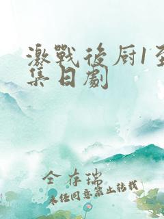 激战后厨1至5集日剧