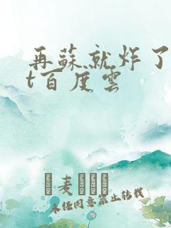 再苏就炸了txt百度云