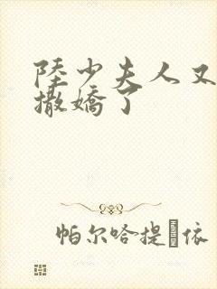 陆少夫人又双叒撒娇了