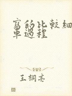 写的比较细的开车过程