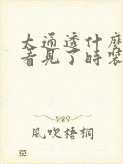 太通透什么毛都看见了时装