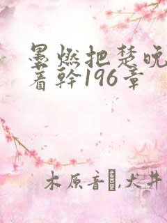 墨燃把楚晚宁按着干196章