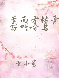 李南方林青青小说叫啥名