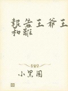 报告王爷王妃要和离