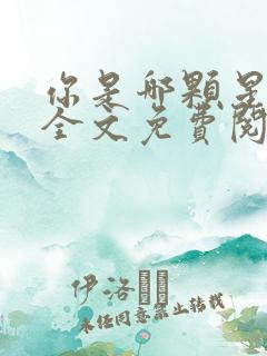 你是哪颗星小说全文免费阅读