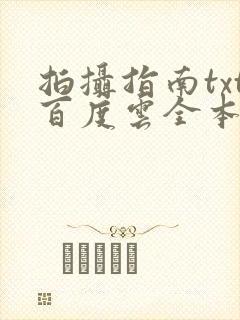 拍摄指南txt百度云全本