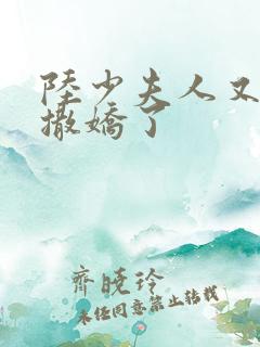 陆少夫人又双叒撒娇了