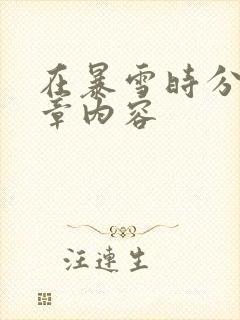 在暴雪时分54章内容