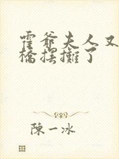 霍爷夫人又去天桥摆摊了