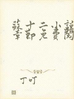 苏十二小说最新章节免费阅读