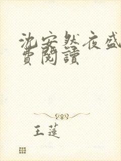 沈安然夜盛霆免费阅读