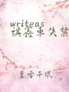 writeas祺鑫车失禁