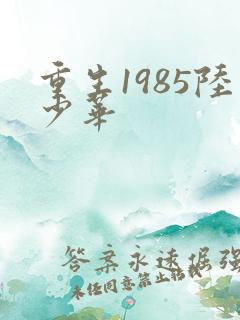 重生1985陆少华