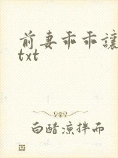 前妻乖乖让我疼txt