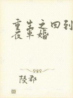 重生之回到新婚夜军婚