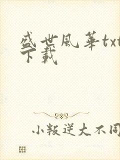 盛世风华txt下载