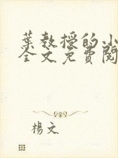 叶教授的小黏糖全文免费阅读