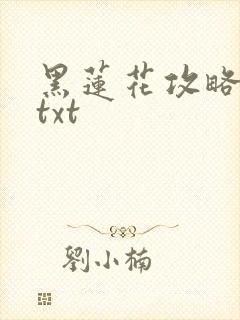 黑莲花攻略手册txt
