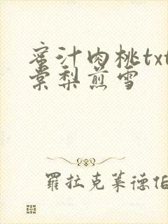 蜜汁肉桃txt棠梨煎雪