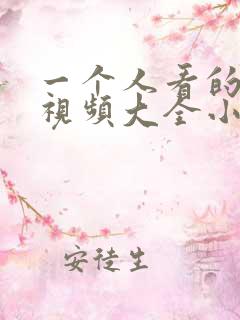 一个人看的免费视频大全小说