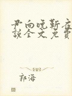 尹向晚靳夜擎小说全文免费阅读无弹窗