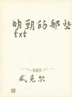 明朝的那些事儿 txt