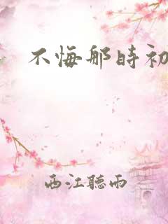 不悔那时初相遇