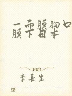 一面膜胸口一面膜下日本