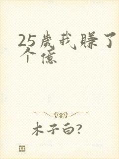 25岁我赚了3个亿
