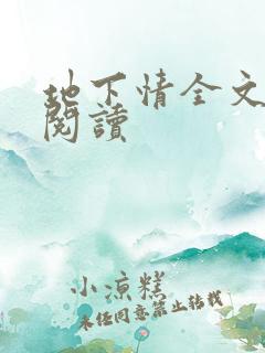 地下情全文免费阅读