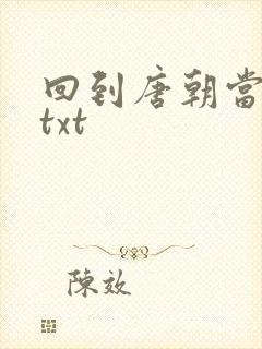 回到唐朝当皇帝txt