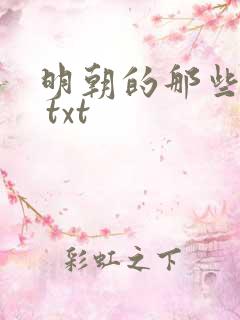 明朝的那些事儿 txt