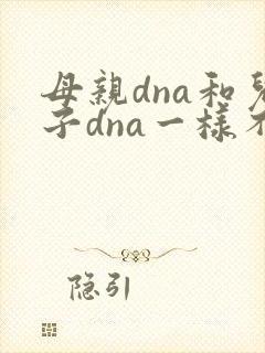 母亲dna和儿子dna一样不