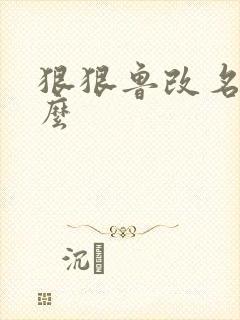 狠狠鲁改名是什么