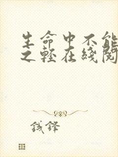 生命中不能承受之轻在线阅读