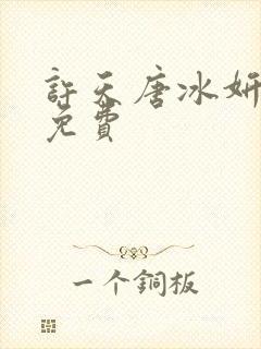 许天唐冰妍小说免费